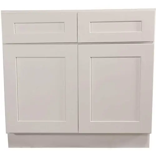 Brookings Plywood Ready to Assemble Shaker 36x34.5x24 in. 2-Door 2-Drawer Base Kitchen Cabinet in White