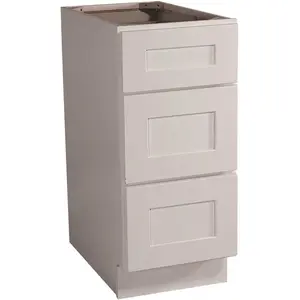Brookings Plywood Ready to Assemble Shaker 18x34.5x24 in. 3-Drawer Base Kitchen Cabinet in White Brookings Plywood Ready to Assemble Shaker 18x34.5x24 in. 3-Drawer Base Kitchen Cabinet in White