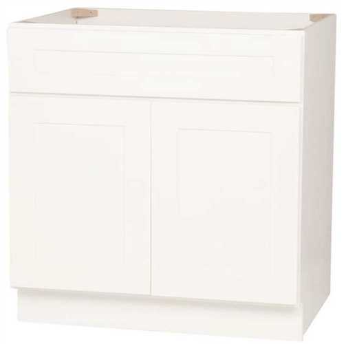 Design House 561480 Brookings Plywood Ready to Assemble Shaker 33x34.5x24 in. 2-Door Base Kitchen Cabinet Sink in White