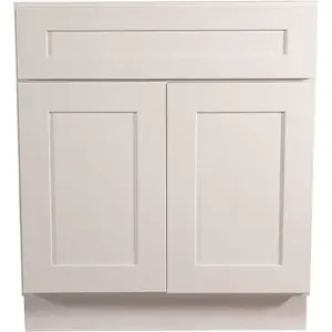 Brookings Plywood Ready to Assemble Shaker 27x34.5x24 in. 2-Door 1-Drawer Base Kitchen Cabinet in White Brookings Plywood Ready to Assemble Shaker 27x34.5x24 in. 2-Door 1-Drawer Base Kitchen Cabinet in White