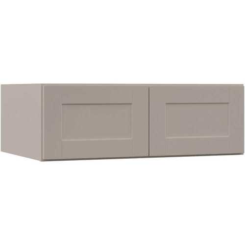 Shaker Assembled 36x12x24 in. Above Refrigerator Deep Wall Bridge Kitchen Cabinet in Dove Gray