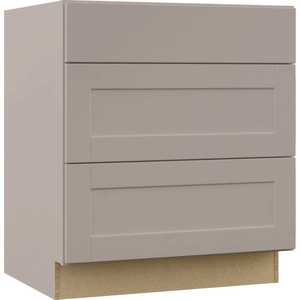 Kitchen Drawer Base Cabinet | Unfinished Poplar | Shaker Style | 30 in | 3  Drawer