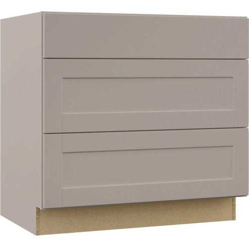 Shaker Dove Gray Stock Assembled Pots and Pans Drawer Base Kitchen Cabinet (36 in. x 34.5 in. x 24 in.)