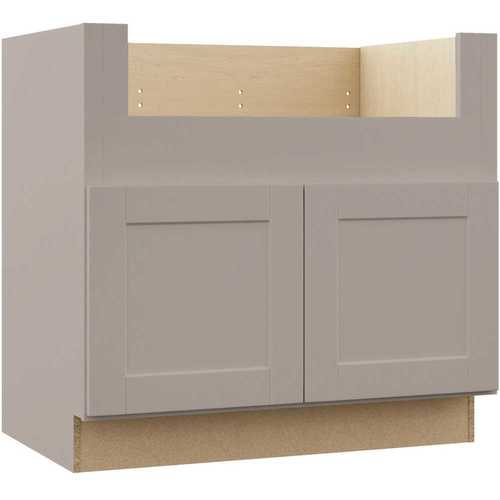 Shaker Dove Gray Stock Assembled Farmhouse Apron-Front Sink Base Kitchen Cabinet (36 in. x 34.5 in. x 24 in.)