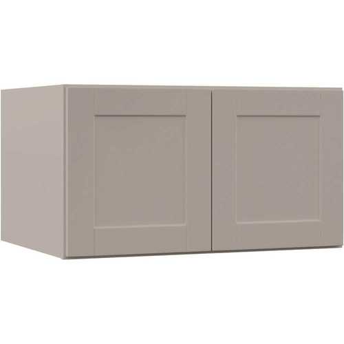 Shaker Assembled 36x18x24 in. Above Refrigerator Deep Wall Bridge Kitchen Cabinet in Dove Gray