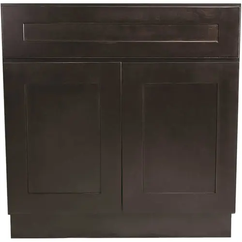 Brookings Plywood Assembled Shaker 30x34.5x24 in. 2-Door Sink Base Kitchen Cabinet in Espresso