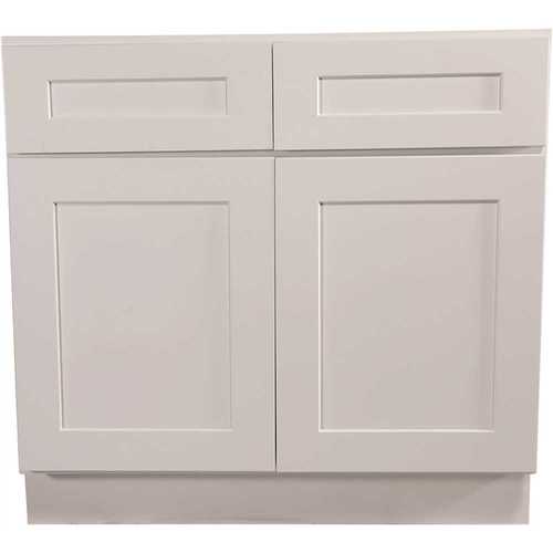 Design House 613216 Brookings Plywood Assembled Shaker 42x34.5x24 in. 2-Door 2-Drawer Base Kitchen Cabinet in White