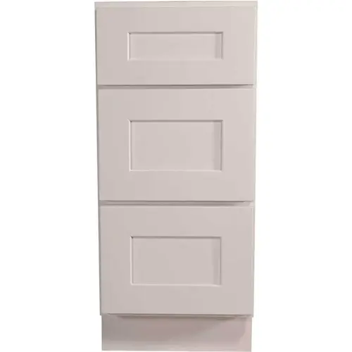 Brookings Plywood Assembled Shaker 12x34.5x24 in. 3-Drawer Base Kitchen Cabinet in White