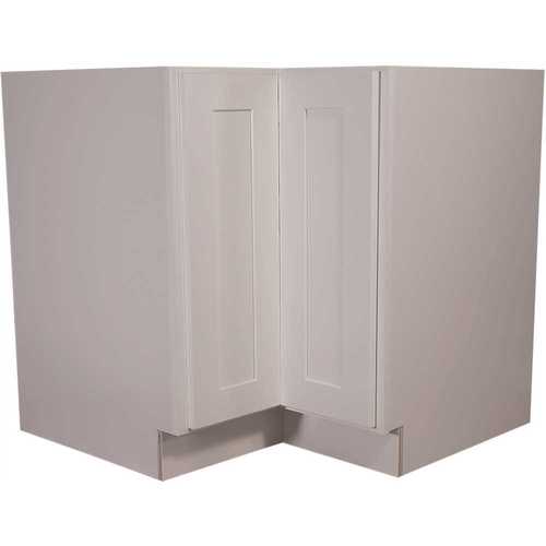 Brookings Plywood Assembled Shaker 36x34.5x24 in. 2-Door Lazy Susan Corner Kitchen Cabinet in White