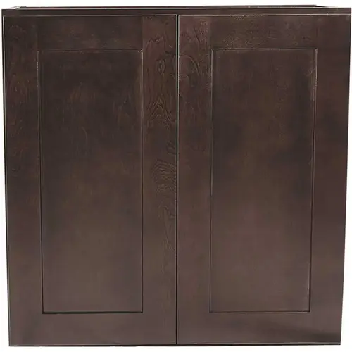 Brookings Plywood Assembled Shaker 27x30x12 in. 2-Door Wall Kitchen Cabinet in Espresso