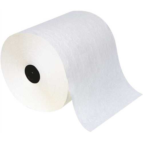 8 in. White Premium Embossed 1-Ply Roll Towel - pack of 6