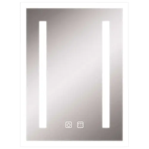 Litex MIR3013BB 24 in. x 24 in. Vertical Rectangle LED Mirror with Defogger and Touch on/off Switch Clear