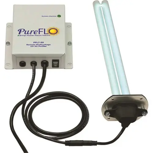 50-Watt Remote with 12 in. Germicidal Lamp with Magnetic Z-Bracket Air Purifier White