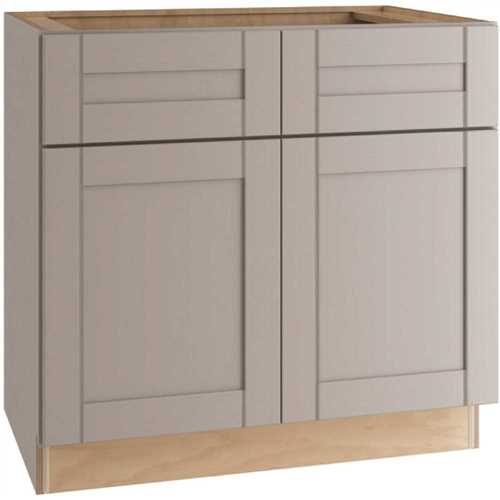 Contractor Express Cabinets B33-XVG Veiled Gray Shaker Assembled Plywood 33 in. x 34.5 in. x 24 in. Base Kitchen Cabinet with Soft Close