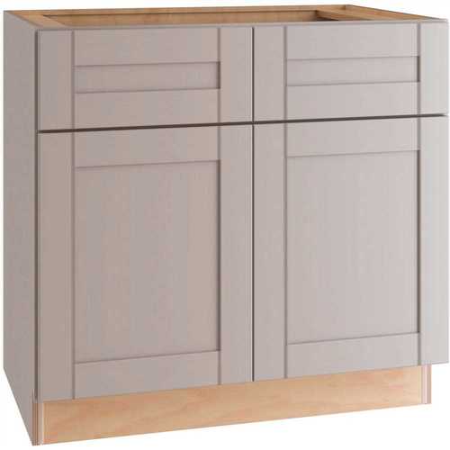Contractor Express Cabinets VSB3621-XVG Veiled Gray Shaker Assembled Plywood 36 in. x 34.5 in. x 21 in. Bath Vanity Sink Base Cabinet with Soft Close