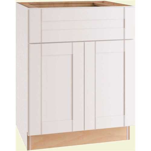 Contractor Express Cabinets VSB2721-XVW Vesper White Shaker Assembled Plywood 27 in. x 34.5 in. x 21 in. Bath Vanity Sink Base Cabinet with Soft Close