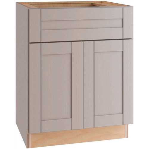 Contractor Express Cabinets VSB2721-XVG Veiled Gray Shaker Assembled Plywood 27 in. x 34.5 in. x 21 in. Bath Vanity Sink Base Cabinet with Soft Close
