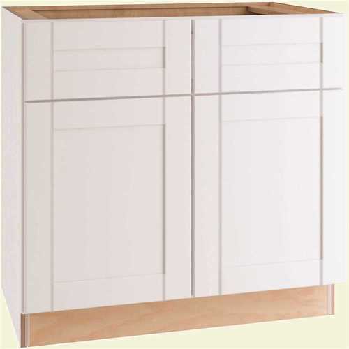 Contractor Express Cabinets VSB3321-XVW Vesper White Shaker Assembled Plywood 33 in. x 34.5 in. x 21 in. Bath Vanity Sink Base Cabinet with Soft Close