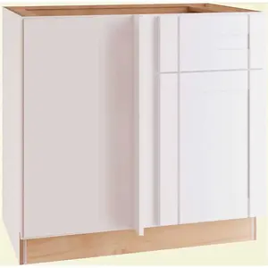 Vesper White Shaker Assembled Plywood 42 in. x 34.5 in. x 24 in. Blind Base Corner Kitchen Cabinet with Soft Close