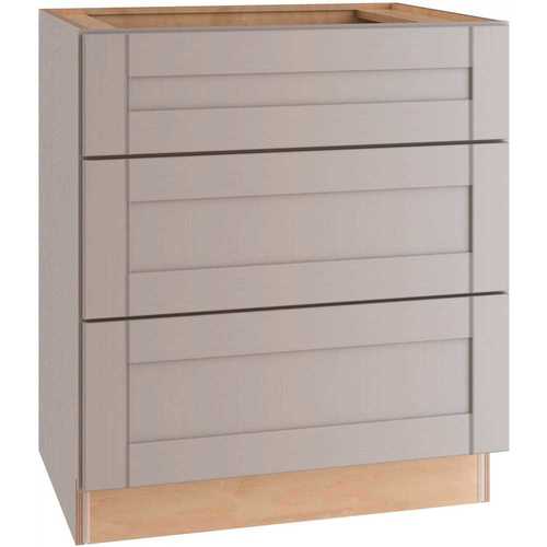 Veiled Gray Shaker Assembled Plywood 24 in. x 34.5 in. x 24 in. Base Drawer Kitchen Cabinet with Soft Close