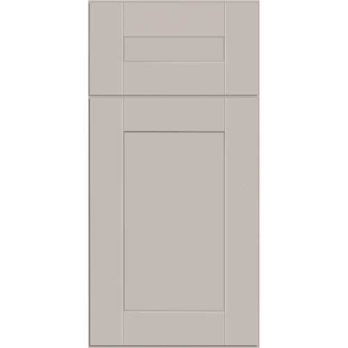 Veiled Gray Shaker Assembled Plywood 2.25 in. x 0.75 in. x 96 in. Kitchen Cabinet Light Rail Molding