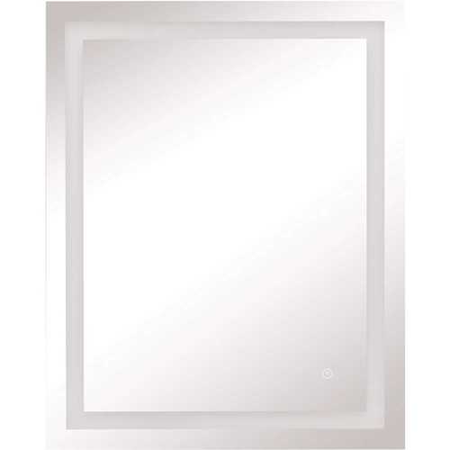 Tosca 100084 24 in. W x 30 in. H Frameless Rectangular LED Light Bathroom Vanity Mirror in Aluminum