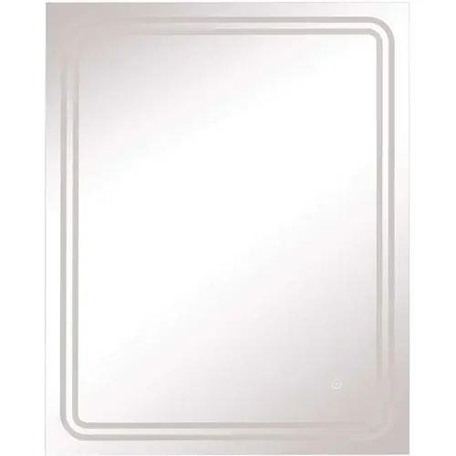 24 in. W x 30 in. H Frameless Rectangular LED Light Bathroom Vanity Mirror in Silver