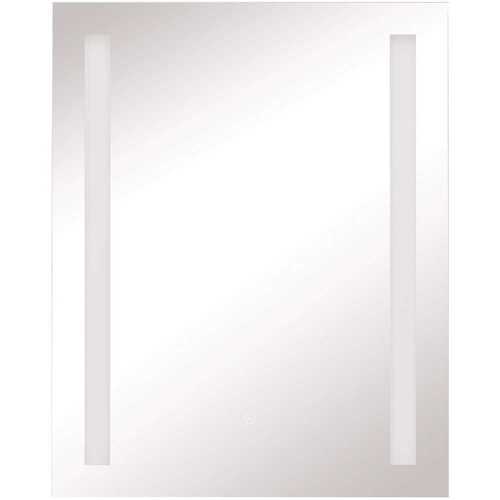 Tosca 100099 24 in. W x 30 in. H Frameless Rectangular LED Light Bathroom Vanity Mirror in Silver
