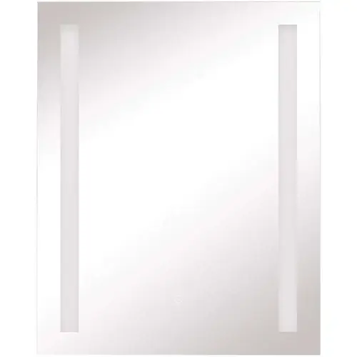 24 in. W x 30 in. H Frameless Rectangular LED Light Bathroom Vanity Mirror in Silver