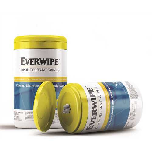 EVERWIPE 101075 Lemon Scent Disinfecting Wipes - pack of 6