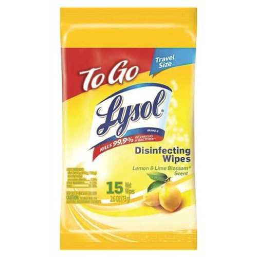 LYSOL 3155981 Lemon and Lime Blossom To-Go Flatpack Disinfecting Wipes