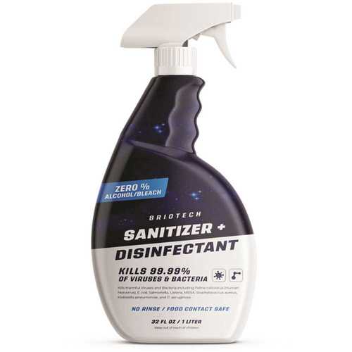 32 oz. BrioTech Sanitizer and Disinfectant Spray Bottle - pack of 9