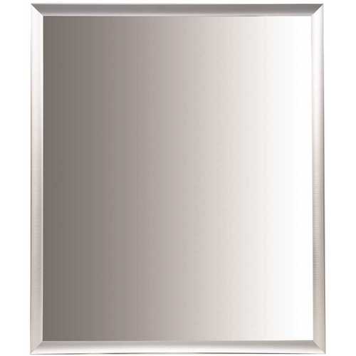Rectangular Brushed Silver Aluminum Vanity Wall Mirror