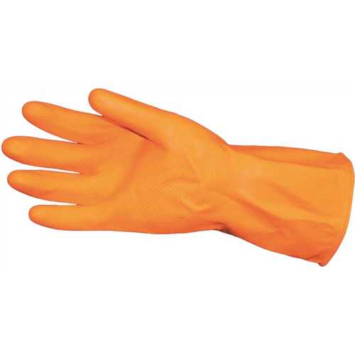 IMPACT 8430L-90 ProGuard Large Orange Flock-Lined Chemical-Resistant Latex Gloves
