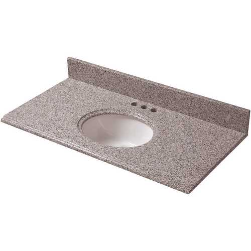 37 in. x 19 in. Granite Vanity Top in Napoli with White Bowl and 4 in. Faucet Spread