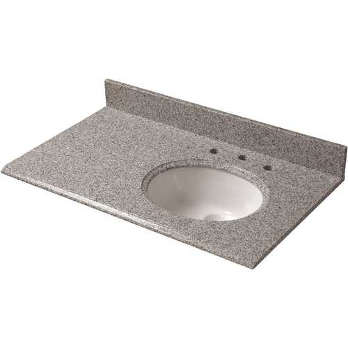 37 in. W Granite Vanity Top in Napoli with Offset Right Bowl and 8 in. Faucet Spread