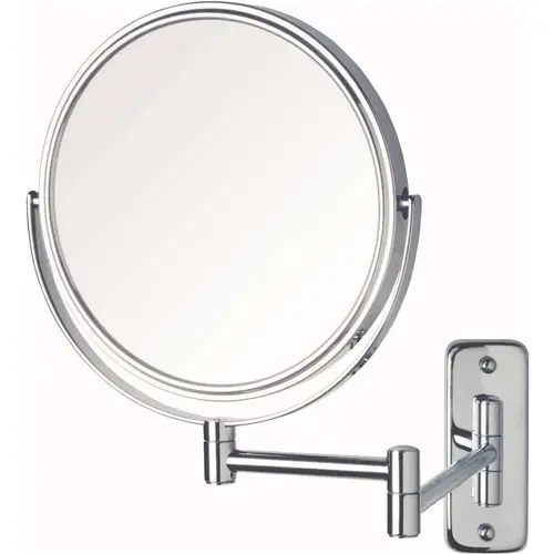 Jerdon JP7506CF 8 in. Dia Bi-View Wall Mount Makeup Mirror in Chrome