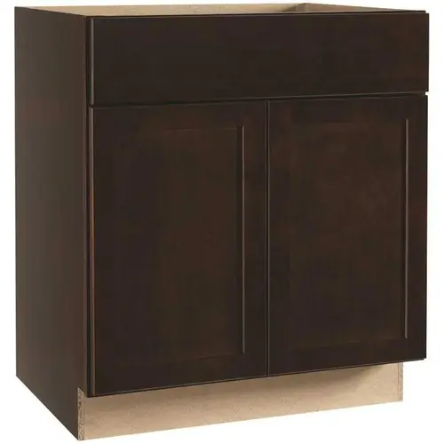 Shaker Assembled 30 x 34.5 x 21 in. Bathroom Vanity Base Cabinet in Java