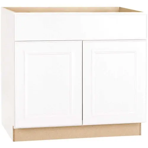 Hampton Assembled 36 x 34.5 x 21 in. Bathroom Vanity Base Cabinet in Satin White