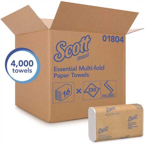SCOTT 01804 multi-fold Paper Towels with Fast-Drying Absorbency Pockets White (, 250 multi-fold Towels/Pack)
