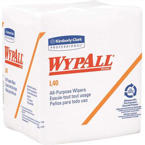 WypAll 05701 L40 Disposable Cleaning Drying Towels Limited Use, White (, 56-Sheets/Pack, 1,008-Sheets Total)