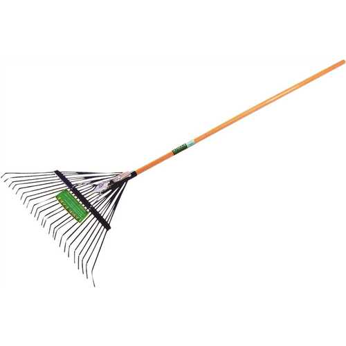 SEYMOUR STEEL LEAF RAKE WITH 24 IN. HEAD, 24 TINE AND 54 IN. WOOD HANDLE