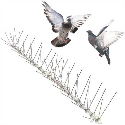 Original Stainless Steel Bird Spikes 100 ft. Pigeons Starlings Blackbirds Seagulls 6 in. Coverage