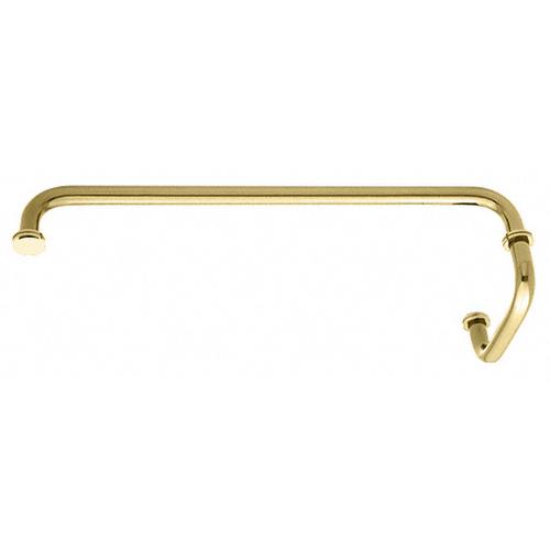 CRL SDP6TB18BR Polished Brass 18" Towel Bar with 6" Pull Handle Combination Set