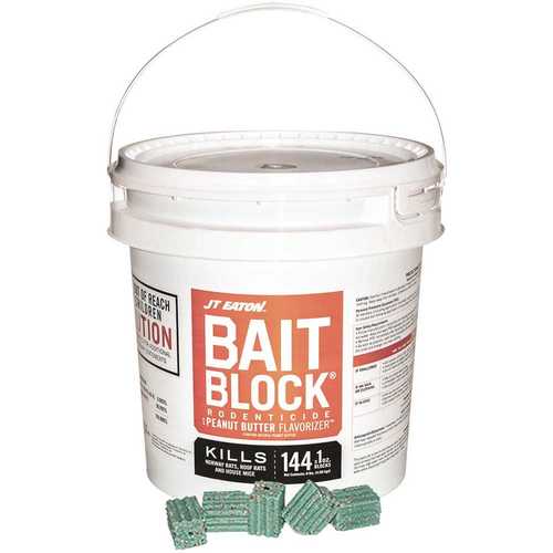 JT Eaton 709-PN Bait Block Peanut Butter Flavor Anticoagulant Rodenticide for Mice and Rats (144-Blocks)