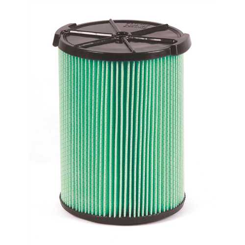 5-Layer HEPA Media Pleated Paper Filter for Most 5 Gal. and Larger Wet/Dry Shop Vacuums Green