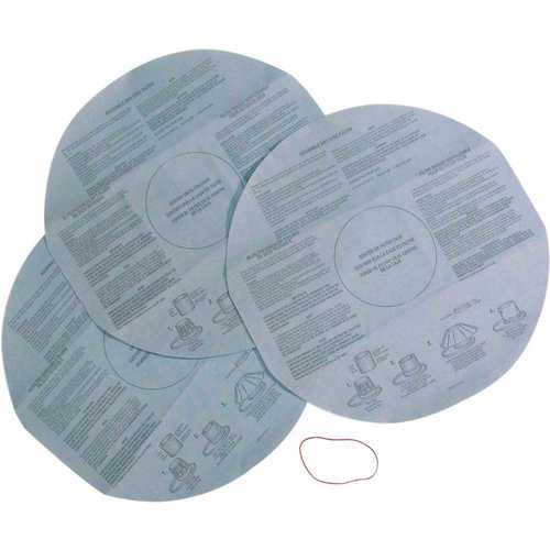 MULTI FIT VF2002 Disposable Dry Filter with Retainer Band for Select Shop-Vac Branded Wet/Dry Shop Vacuums - pack of 3