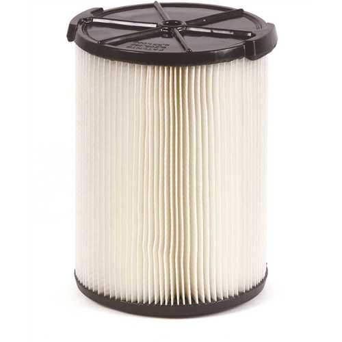 RIDGID VF4000 1-Layer Standard Pleated Paper Filter for Most 5 Gal. and Larger RIDGID Wet/Dry Shop Vacuums White