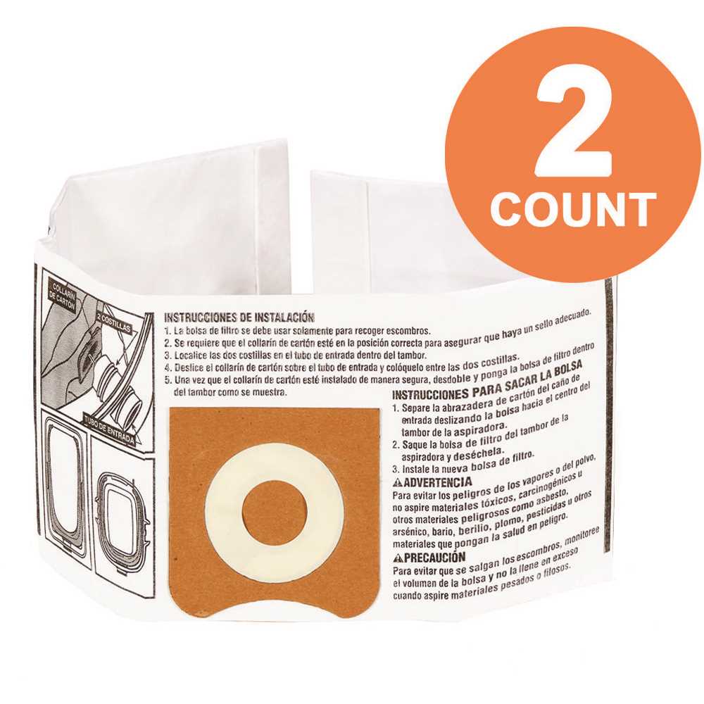 RIDGID VF3501 High Efficiency Size C Dust Collection Bags for 3 to 4.5 Gal. and HD06001 RIDGID Wet Dry Shop Vacuums Pair White Buy Now