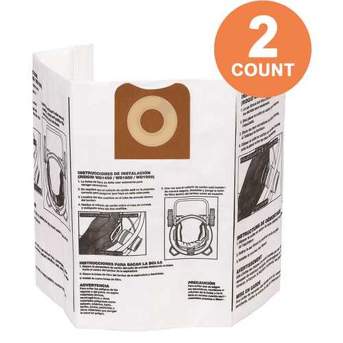 High-Efficiency Size A Dust Bags for 12 Gal. to 16 Gal. RIDGID Wet/Dry Vacs - Pair